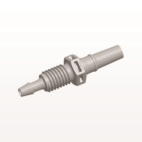 Male Luer Slip to Panel Mount with Barb, Natural, 100/Bag - 1/4-28 UNF Thread; Fits 3/32 inch ID Tubing (0.094 inch, 2.38 mm) - PMLM31