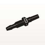 Male Luer Slip to Panel Mount with Barb, Black, 100/Bag - 1/4-28 UNF Thread; Fits 1/8 inch ID Tubing (0.125 inch, 3.18 mm) - PMLM4131