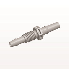 Male Luer Slip to Panel Mount with Barb, Natural, 100/Bag - 1/4-28 UNF Thread; Fits 1/8 inch ID Tubing (0.125 inch, 3.18 mm) - PMLM41