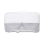 Essity Professional Hygiene Tork 5555200 Elevation Twin Mini Jumbo Bath Tissue Roll Dispenser, White, 10.125" H x 17.0" W x 5.6875" D, for Tork 11020602, 12024402, 120246 and 12013903 - 5555200 - 1 Each