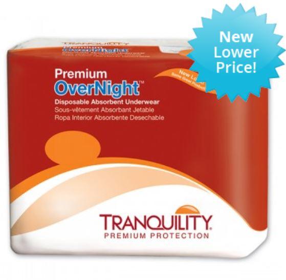 PRINCIPLE BUSINESS ENTERPRISES Tranquility Premium Overnight Disposable Underwear 2117 56 Each - MDL-PPB2117
