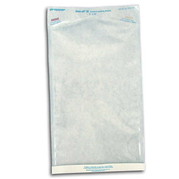 Propper Chex-All II Sterilization Pouches, Heat Seal, 8" x 16" - 02401400 - 250 Each