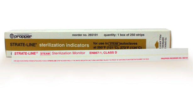 Strate-Line Steam Sterilization Indicator Strip, 8" - 265101 - 250 Each