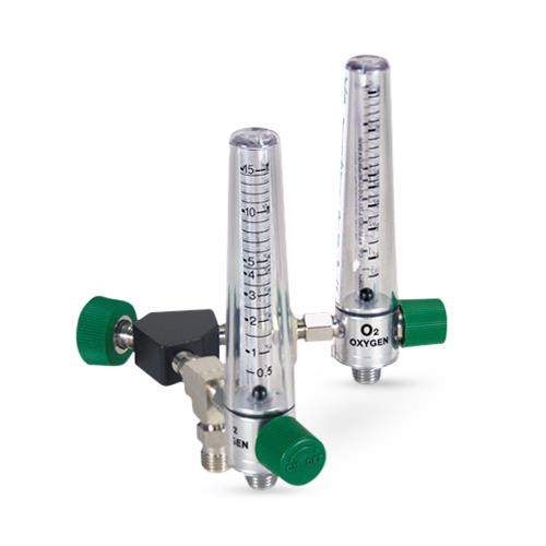 PRECISION MEDICAL Y-Block Oxygen Flowmeter with Power Take-Off Y1MFA1005PT1 1 Each - MDL-PREMFA1005PT1
