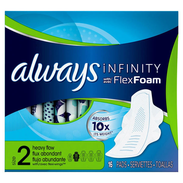 Procter & Gamble Always Infinity Size 2 Super Pads with Wings 10037000117145 - 192.0 Each