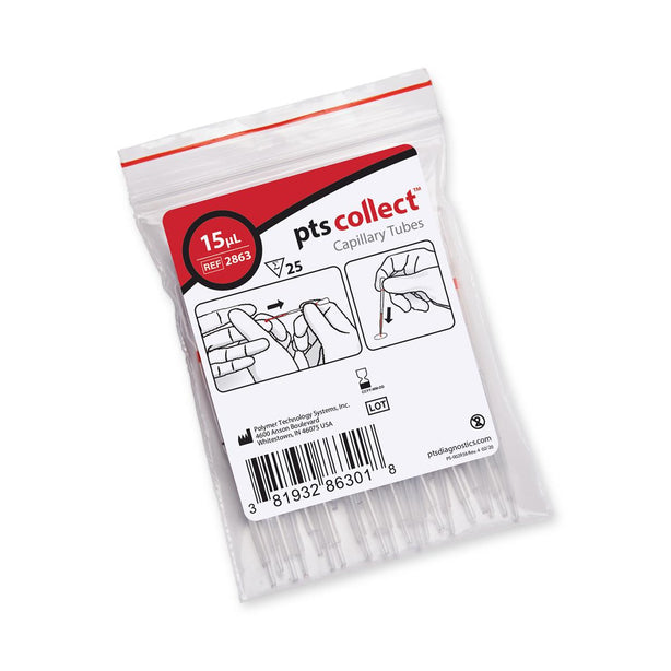 Polymer Technology Systems PTS Collect Glass Capillary Tube, 15 µl - PTH2863