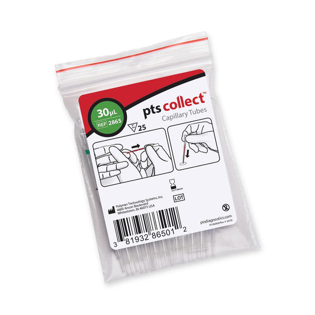 Polymer Technology Systems PTS Collect Glass Capillary Tube, 30 µl - PTH2865