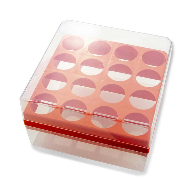 Evergreen Scientific Caplugs / Vial Storage Box for 30 mL Centrifuge Tubes, Orange - PTV2406630E3X