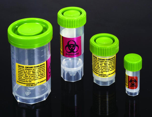 Evergreen Scientific Empty/Prefilled 20mL Histoware Vials, Prefilled With 10mL Of 10% Formalin - 308-1103-G8K - 100 Each