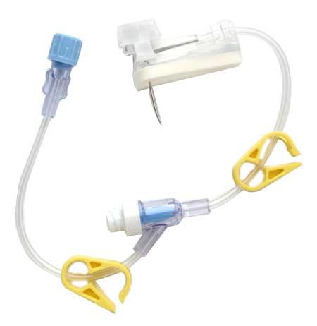 Smiths Medical GRIPPER PLUS Safety Huber Needle, MR Conditional up to 3-Tesla, Y-Site, Removable Split Septum Injection Cap on Luer-Lock Y-Site, 20G x 1" - PTX21286624
