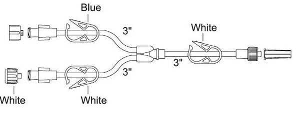 Smiths Medical Standard-Bore Small Bore Extension Set with 3-Pinch Clamps, Male Luer Lock Adapter - BF100 - 25 Each