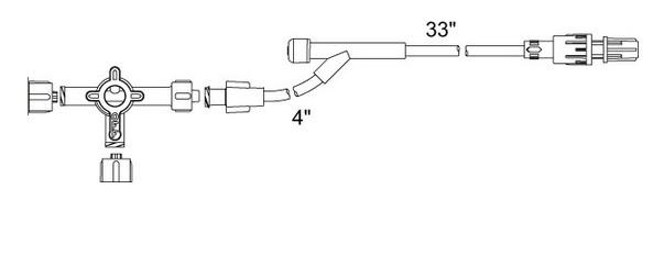 Smiths Medical Standard-Bore IV Extension Set, 4-Way - MX423YSL - 50 Each