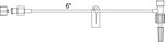 Smiths Medical Small-Bore Ultra Small Bore T-Connector Extension Set with Injection Site, Removable Slide Clamp and Swivel Male Luer Lock, 1.7 mL Approx. Priming Vol., 0.4 mL Approx. Priming Vol., 7" (18 cm) L - MX453HL - 50 Each