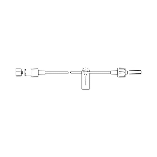 Small-Bore T-Connector Extension Set with Injection Site, Removable Slide Clamp, and Swivel Male Luer Lock, Small Bore - MX453L - 1 Each