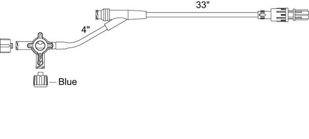 Smiths Medical Standard-Bore Standard Bore Extension Set, High-Flow 4-Way Stopcock, 39" - SM924SL - 50 Each