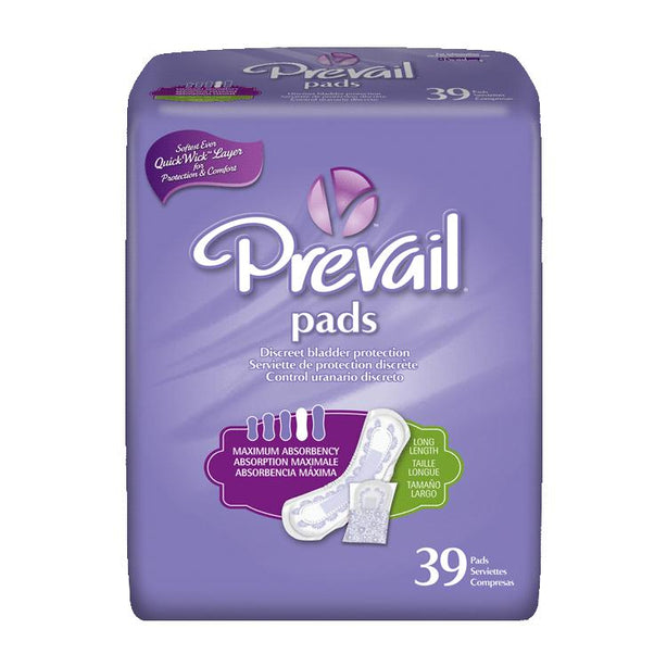 First Quality Bladder Control Prevail Incontinence Liner Pad, Maximum Absorbency, Long Length, 13", 39 per Pack - PV9151