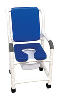 Mjm International PVC Shower Chairs with Deluxe Elongated Soft Seat - PVCM1183CBPBL