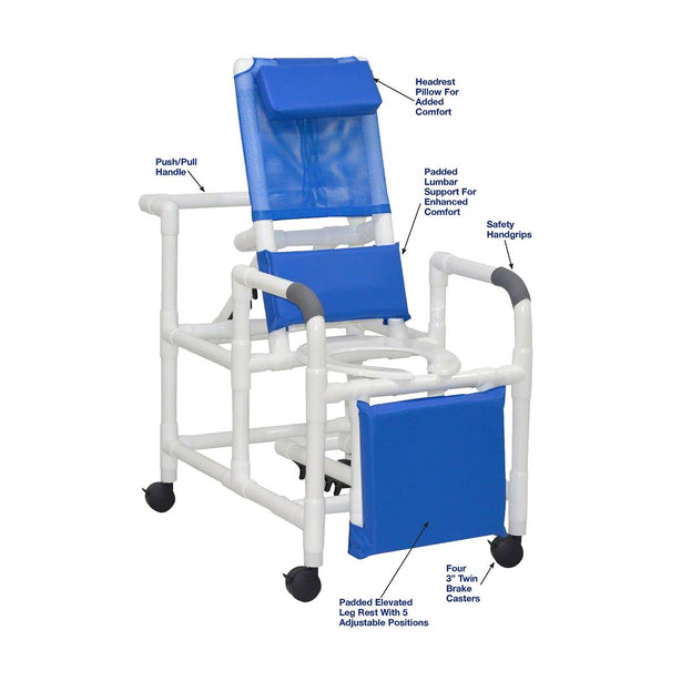 Mjm International PVC Reclining Shower Chairs - PVCM193RBM