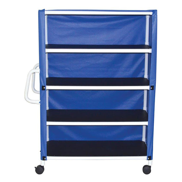 PVC Linen Carts with Bins - P350-24"4C, ROYAL BLUE MESH - 1 Each - MDL-PVCM350244CBM