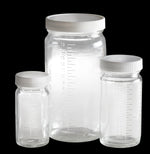Qorpak ValuLine Clear Graduated Medium Round Bottles with PP / PTFE Cap - QOR239220
