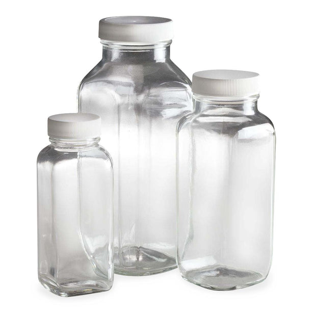 Qorpak ValuLine French Square Bottles with PP F217/PTFE Lined Cap 242291 - 48.0 Each