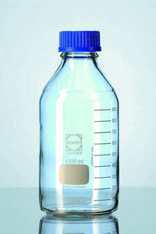 QORPAK DURAN Clear Narrow Lab Glass Bottles with PP Cap/Pour Ring 249286 10 Each - MDL-QOR249286