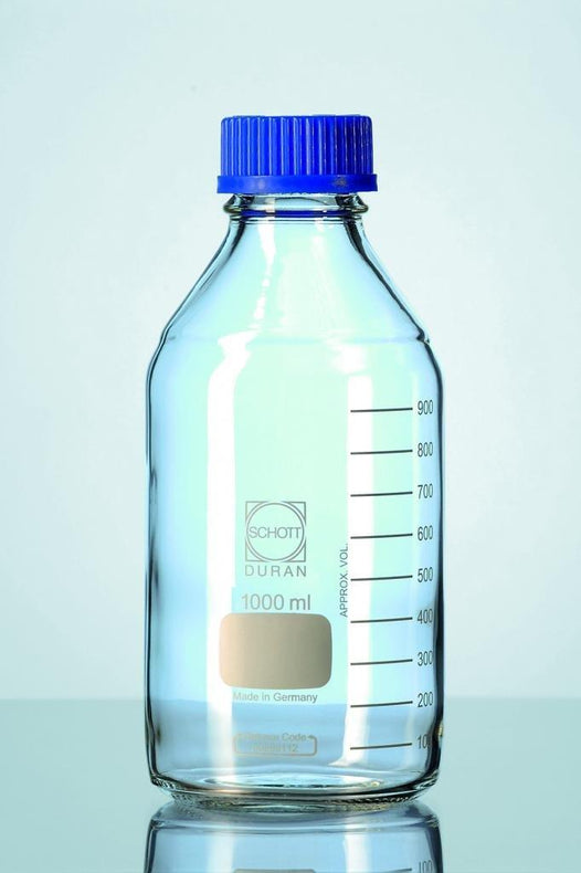 QORPAK DURAN Clear Narrow Lab Glass Bottles with PP Cap/Pour Ring 249286 10 Each - MDL-QOR249286