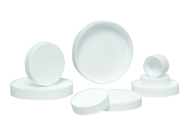 Qorpak Foam Lined SturdeeSeal PE Foam-Lined Ribbed Polypropylene Cap, White, 24-400 Neck Finish - QORCAP11207