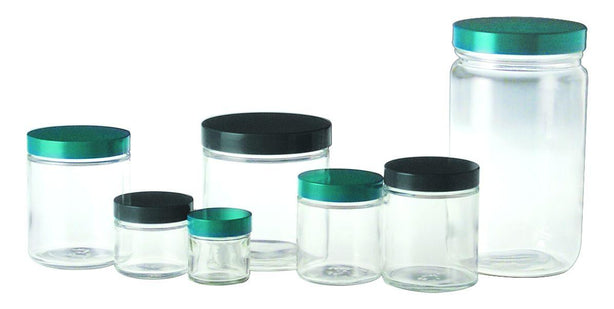 Qorpak Clear Glass Short Straight Round Jars No Cap - QORGLA00857