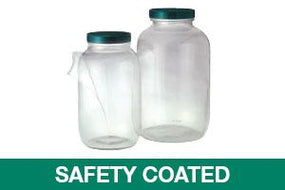 Safety Coated Clear Glass Standard Wide Mouth Bottles No Cap - GLA-00950 - 4 Each - MDL-QORGLA00950