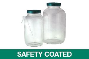 Safety Coated Clear Glass Standard Wide Mouth Bottles No Cap - GLA-00950 - 4 Each - MDL-QORGLA00950