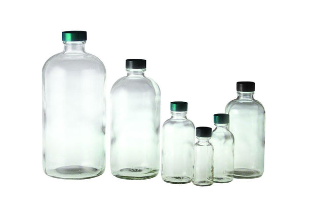 QORPAK Clear Boston Round BTLS with Thermoset F217/PTFE Lined Cap GLC-01081 432 Each - MDL-QORGLC01081