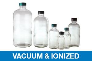 QORPAK Vacuum/Ionized Clear Glass Boston Round Bottles with Caps GLC-01165 108 Each - MDL-QORGLC01165