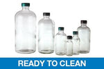 Qorpak Ready-to-Clean Clear Boston Bottles with PP Cap / PTFE Disc GLC-01178 - 12.0 Each