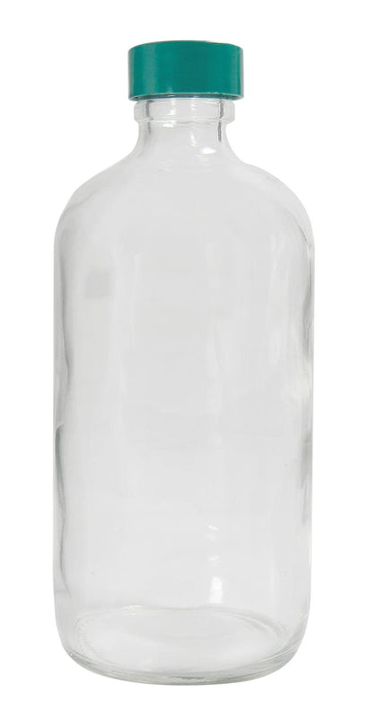 QORPAK Clear Boston Round BTLS with Thermoset F217/PTFE Lined Cap GLC-01217 12 Bottle - MDL-QORGLC01217