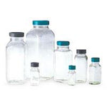 QORPAK Vacuum/Ionized Clear Glass French Square Bottles with Caps GLC-01322 120 Each - MDL-QORGLC01322