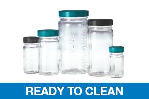 Qorpak Ready-to-Clean Medium Round Bottles with PP Cap / PTFE Disc GLC-01499 - 24.0 Each