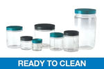 Ready-to-Clean Clear Straight Round Bottles with PP Cap/PTFE Disc - GLC-01629 - 24 Each - MDL-QORGLC01629