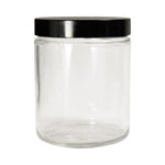 Qorpak Clear Straight Round Jars with Phenolic Pulp / Tin Foil Cap - QORGLC01732
