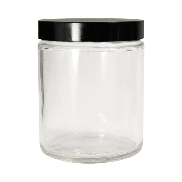 Qorpak Clear Straight Round Jars with Phenolic Pulp / Tin Foil Cap - QORGLC01732