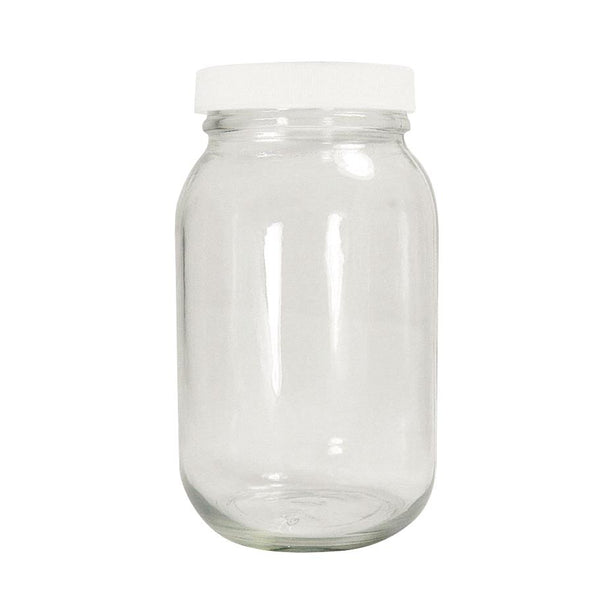 Qorpak Clear Standard Wide Mouth Bottles with Metal Plastisol Lined Cap - QORGLC01778
