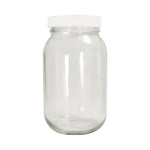 Qorpak Clear Standard Wide Mouth Bottles with Metal Plastisol Lined Cap - QORGLC01840