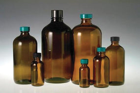 QORPAK Amber Boston Round BTLS with Thermoset F217/PTFE Cap GLC-01977 12 Bottle - MDL-QORGLC01977