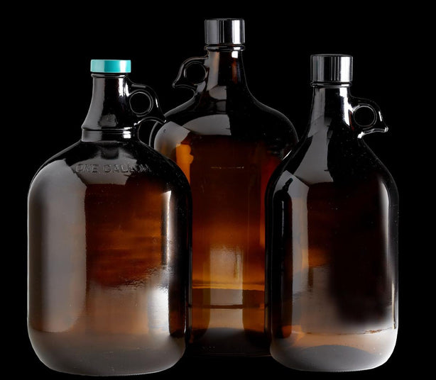 QORPAK Vacuum and Ionized Amber Jugs with Caps GLC-02072 6 Each - MDL-QORGLC02072
