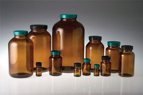 Qorpak Amber Wide Packer BTLS with Thermoset F217/PTFE Lined Cap - QORGLC02135