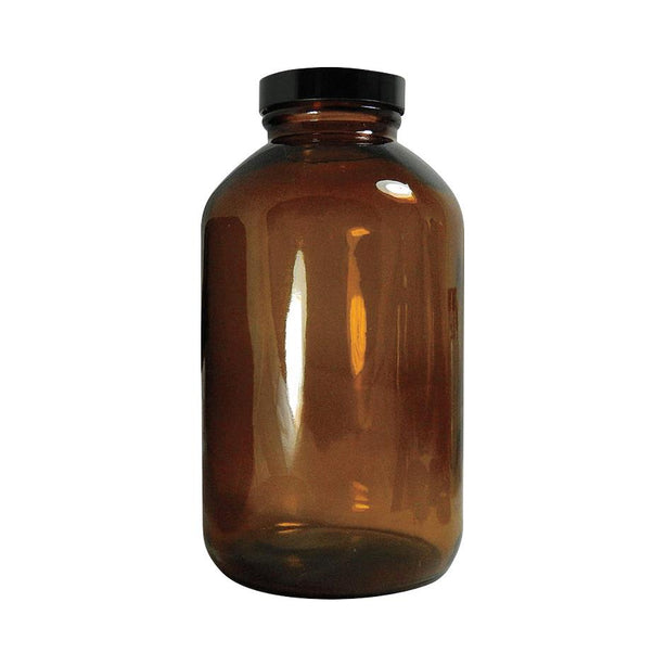 Amber Wide Mouth Packer BTLS with Phenolic Pulp/Tin Foil Cap - GLC-02202 - 180 Each - MDL-QORGLC02202