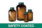 QORPAK Safety Coated Amber Packer Bottles with Thermoset F217/PTFE Cap GLC-02290 12 Each - MDL-QORGLC02290