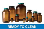 QORPAK Ready-to-Clean Amber Wide Packer Bottles with PP Cap/PTFE Disc GLC-05944 12 Each-MDL-QORGLC05944