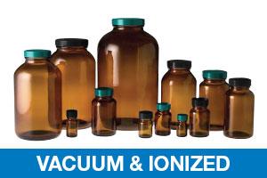 QORPAK Vacuum/Ionized Amber Packer Bottles with Thermoset F217/PTFE GLC-07286 624 Each - MDL-QORGLC07286