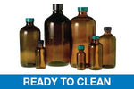 QORPAK Ready-To-Clean AMBR BSTN RND BTLS with PP Cap/PTFE Disc GLC-10236 108 Each - MDL-QORGLC10236